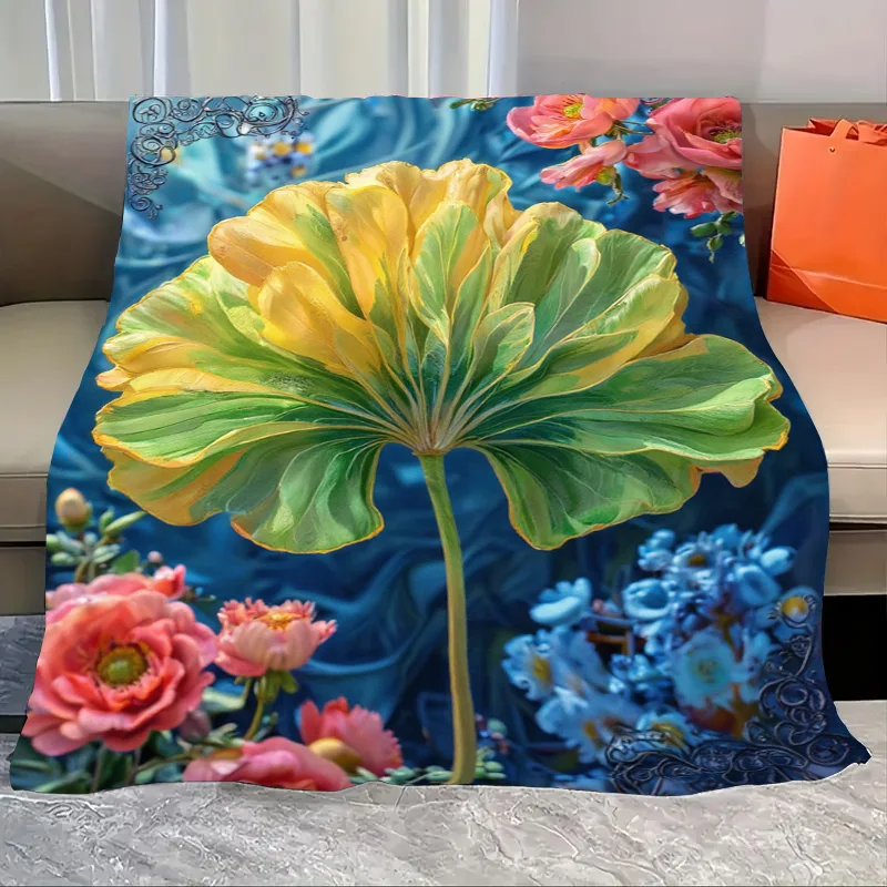 

Flannel Blanket-Soft Lightweight All-season Floral Print Baby Blanket Soft Cozy for Newborns Kids