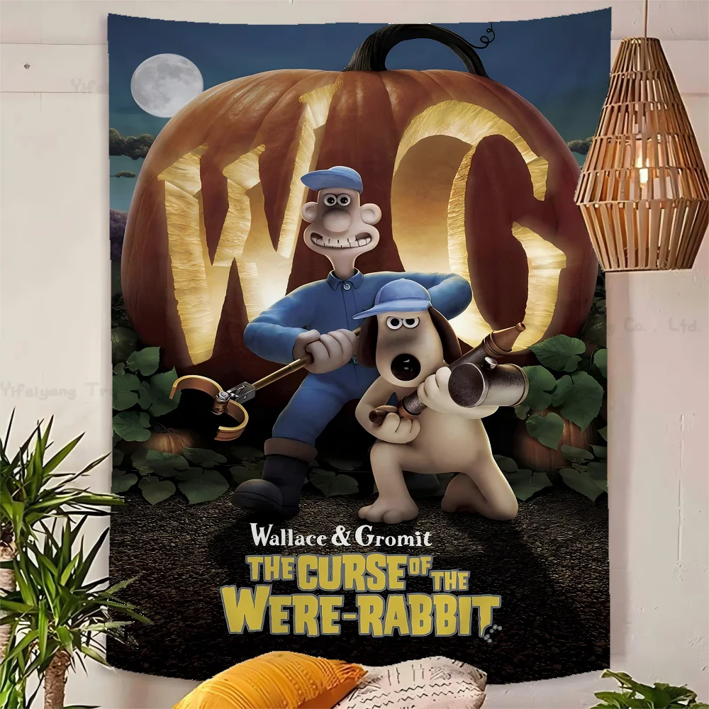 W-Wallace And G-GromitS-Dog Self-adhesive Art Printed Large Wall Tapestry Hanging Tarot Hippie Wall Rugs Dorm Cheap Hanging