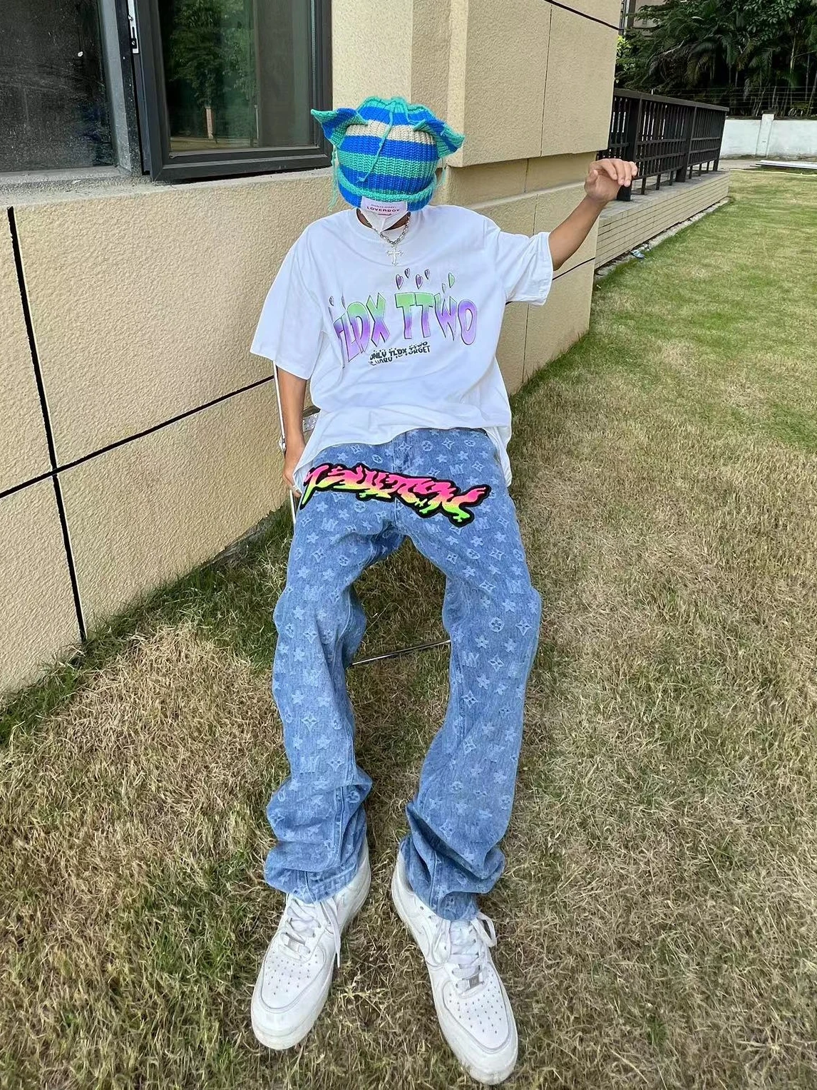 Baggy American Embroidered Jeans Women and Men Spring and Autumn Fashion Brand Street Design Sense Straight Tube Casual