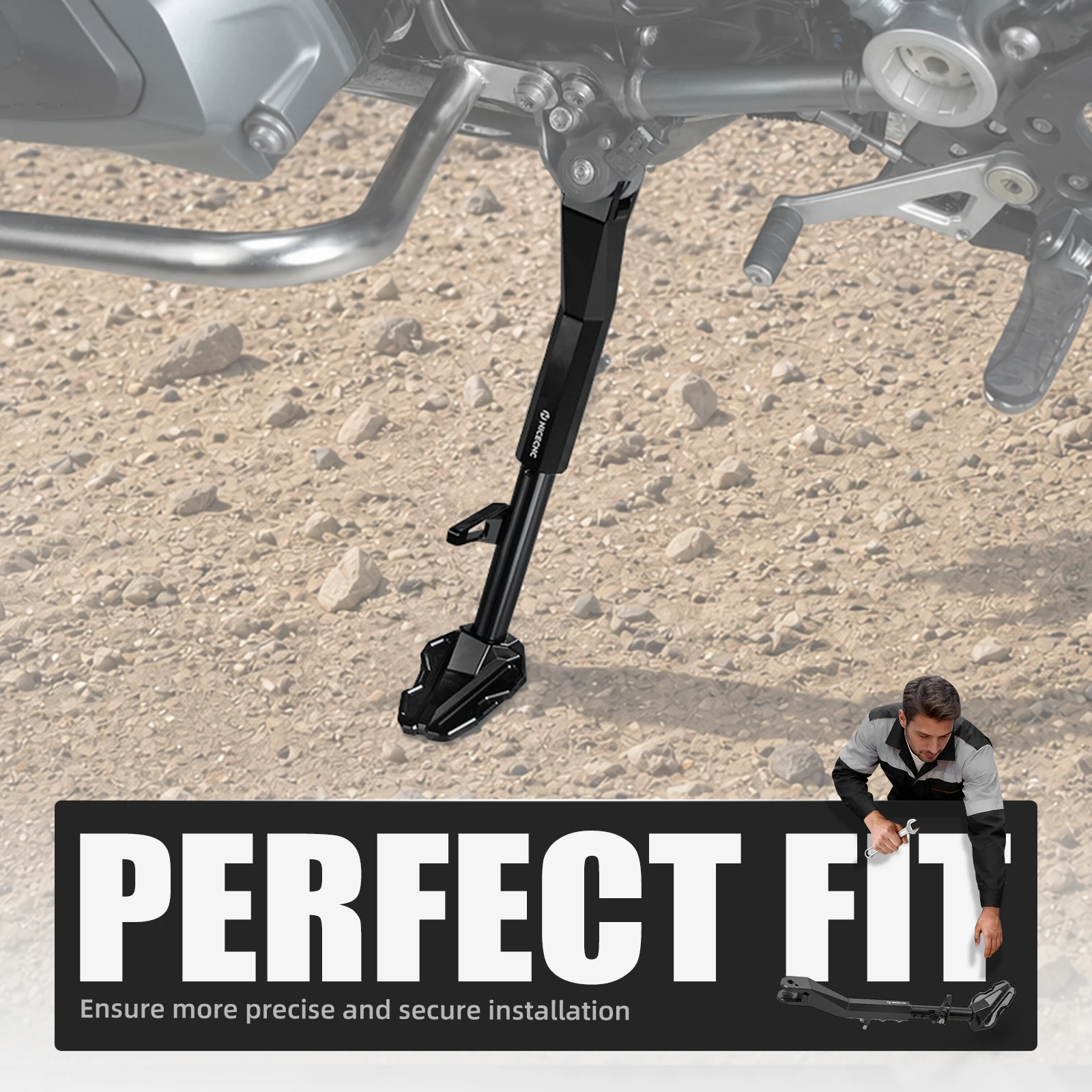 Für BMW R1250GS R1250GS Adventure 2019-2024 Verstellbarer Seitenständer Stützverlängerung Vergrößerungsplatte R1200GS GSA 2013-19 – Detail 9