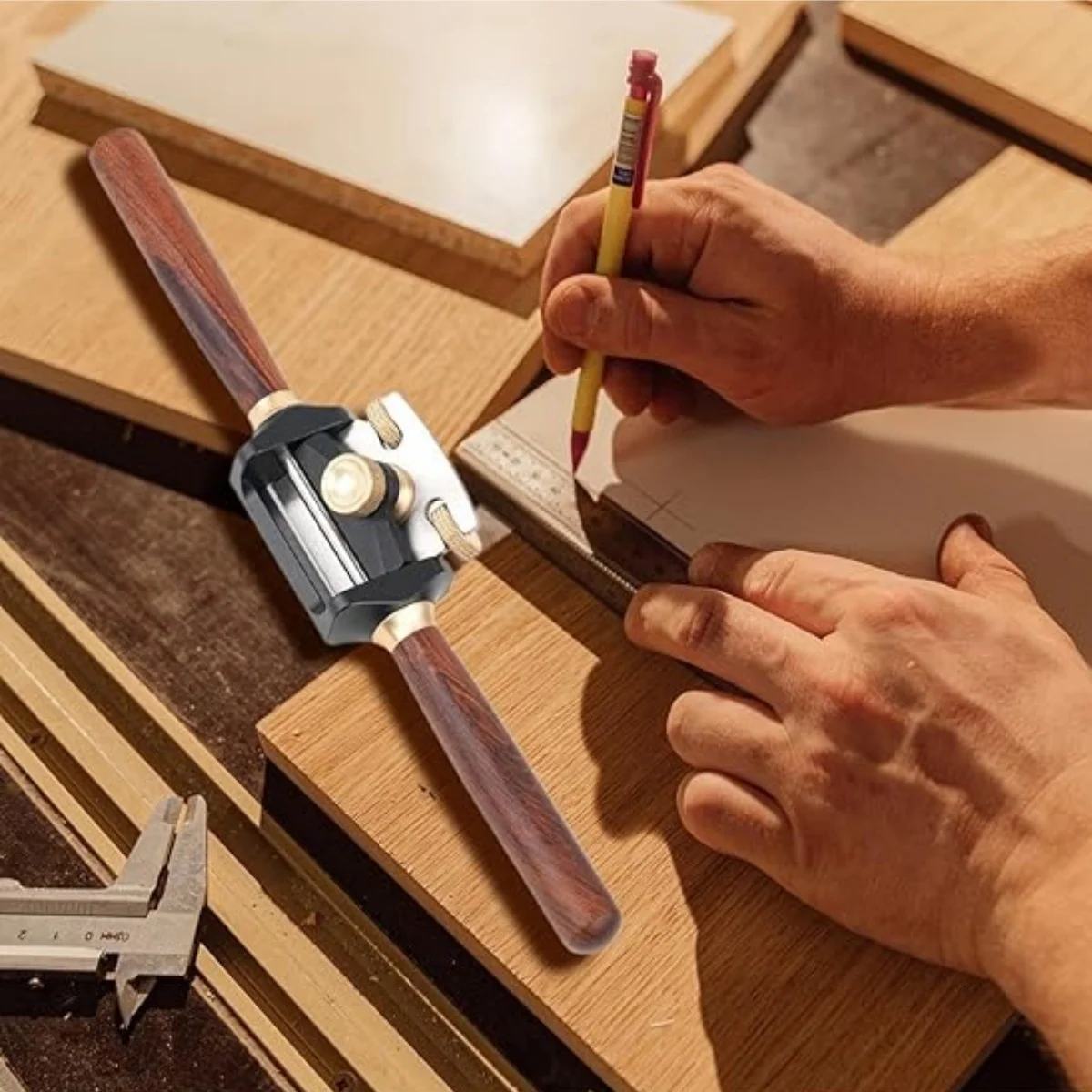 Precision Adjustable Depth Hand Plane | Ergonomic Woodworking Tool with Hardened Steel Blade for Carpentry & Smoothing