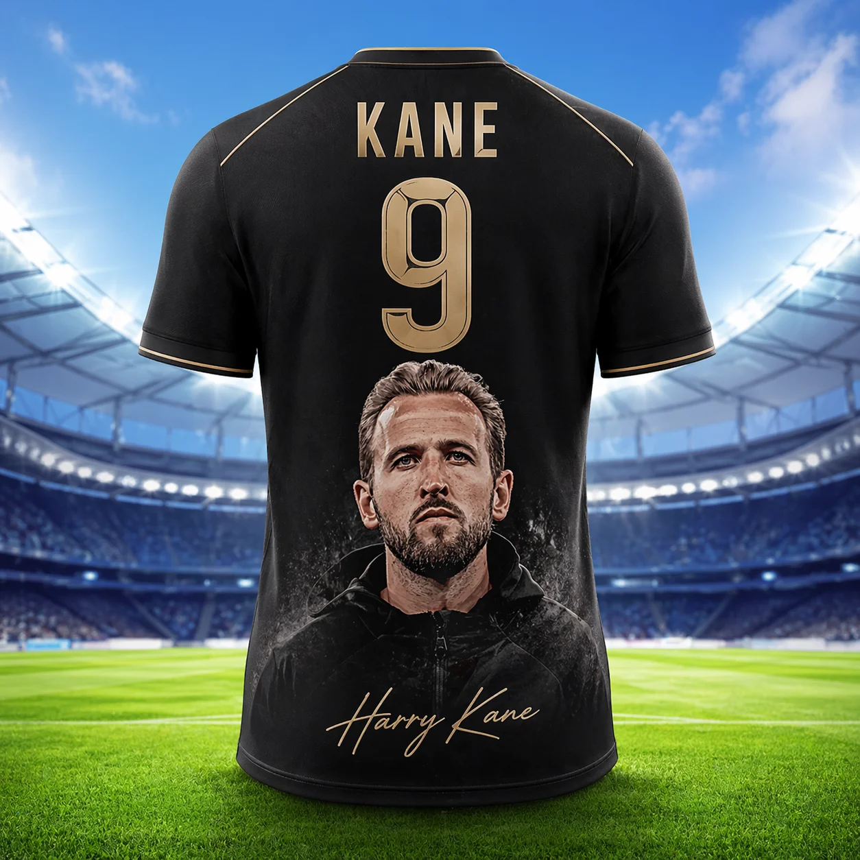 Fashion Kane 3D Printed Football Fan Jersey Breathable Quick-Dry Sports T-Shirt for Men, Active Sports Enthusiasts, and Kids
