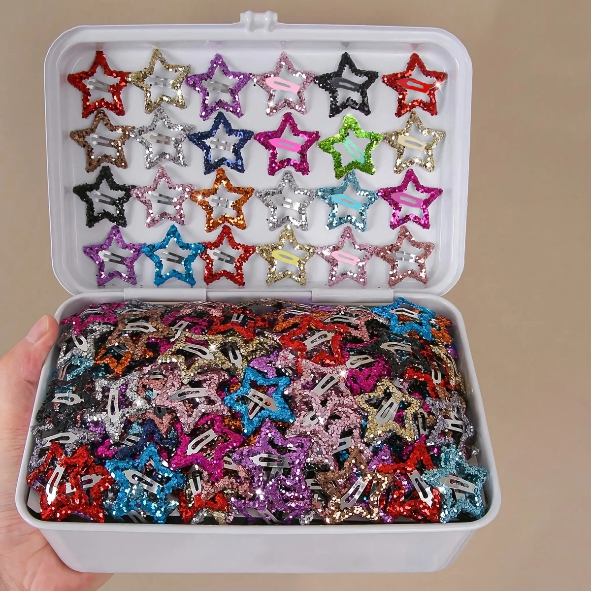 20 Stück ausgehöhlte Stern-Haarspangen, bunte Pailletten-Stern-Haarspangen, süße Kopfbedeckung, Haarspangen, Haar-Accessoires für Mädchen – Detail 2