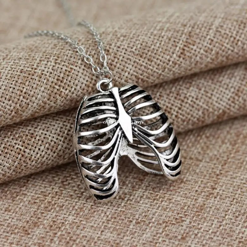 Human Rib Cage Pendant Necklace Rib Cage Pendant Human Anatomy Necklace Dropship