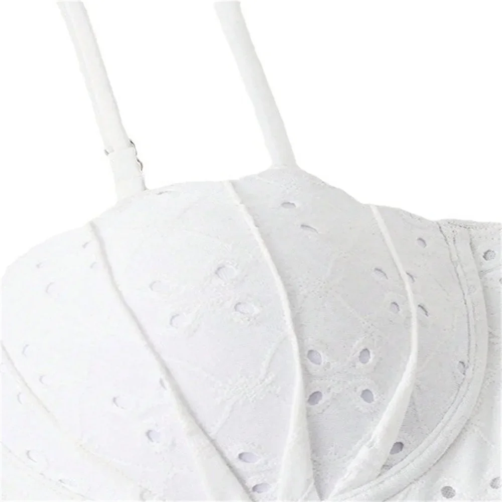 Costume da bagno bikini bianco sexy con fori Sling Abito da spiaggia push up Bikini Shell con ferretto Vacataion Costumi da bagno Donna Abiti estivi da spiaggia