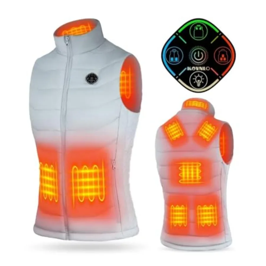 

KOVNLO Heated Vest Women Electric Warming Heated Jackets Battery Pack Not Included Smart Controller With Lights-out