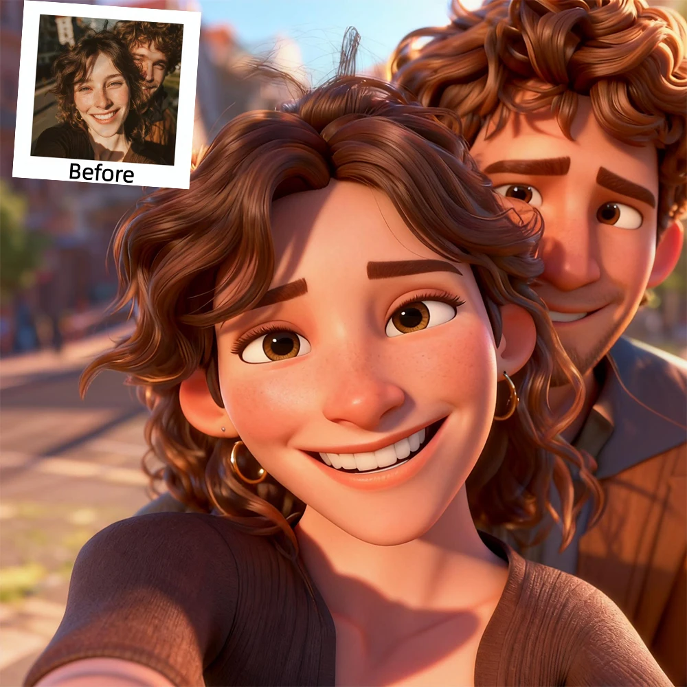 Pôster personalizado de retrato de desenho animado, impressão em tela de alta qualidade, retratos de família, casais, animais de estimação, amigos, arte decorativa, presente perfeito