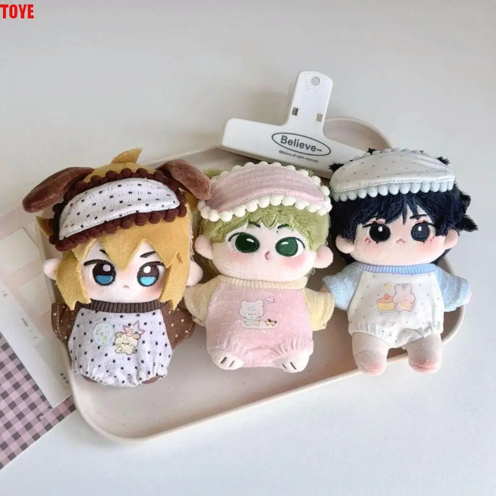 

Cartoon T-shirt 20cm Cotton Doll Clothes Outfit Peaked Cap Cotton Doll's Clothes White Mini Plush Doll Clothes Children's Gift