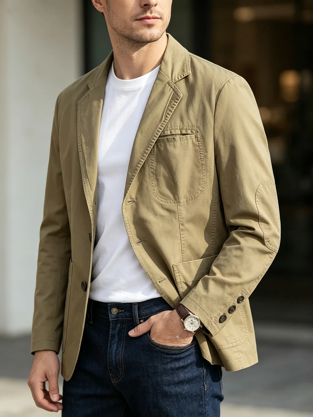 

European Men's Jacket Elegant Italian Style Gentleman Business Lapel Loose Casual Slim Fit Three Buttons Blazer Coats for Men