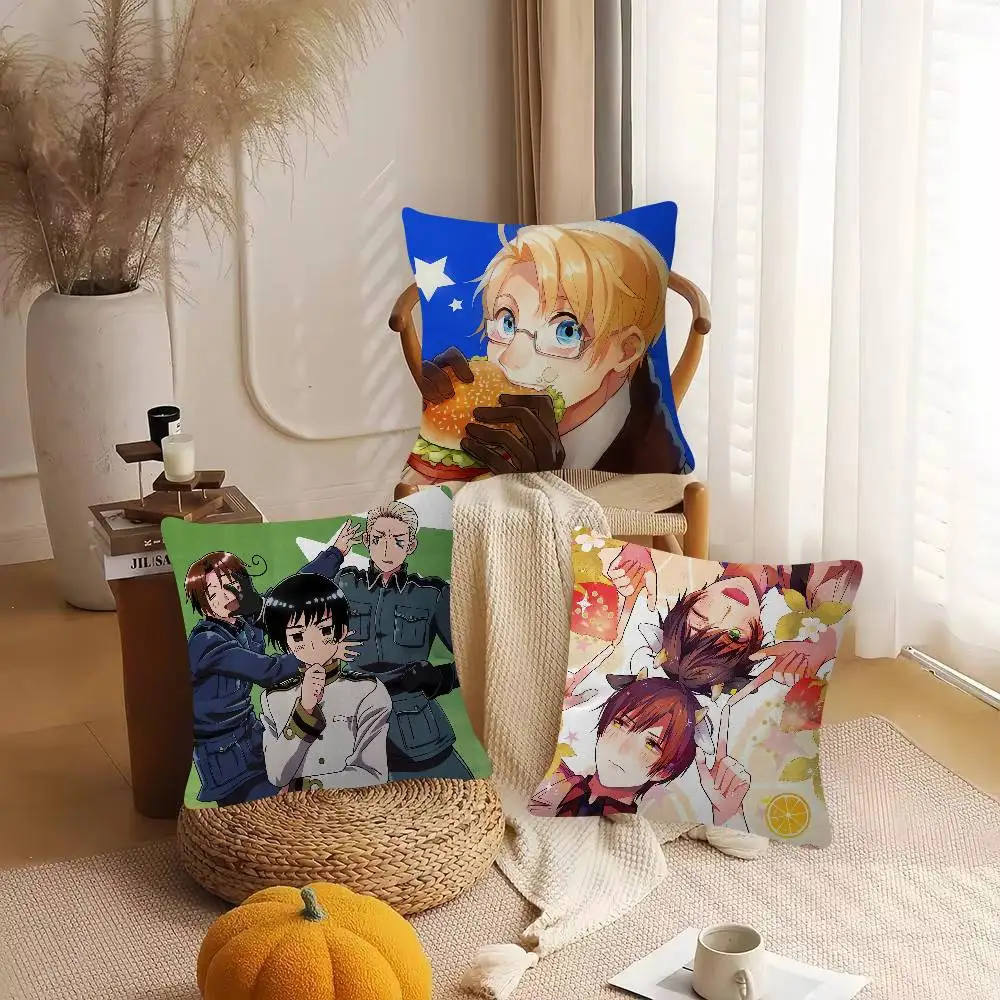 Anime Hetalia Axis Powers Pillow Case Soft Double Sided Print Sofa Cushion Cover Throw Pillow Covers
