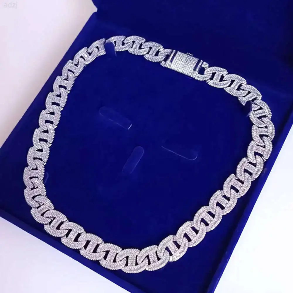 Selling Jewelry Fashion Twinkle 925 Silverr Brilliant Hinge Chain Type Thick Chain Necklaces 925 Silver Necklaces