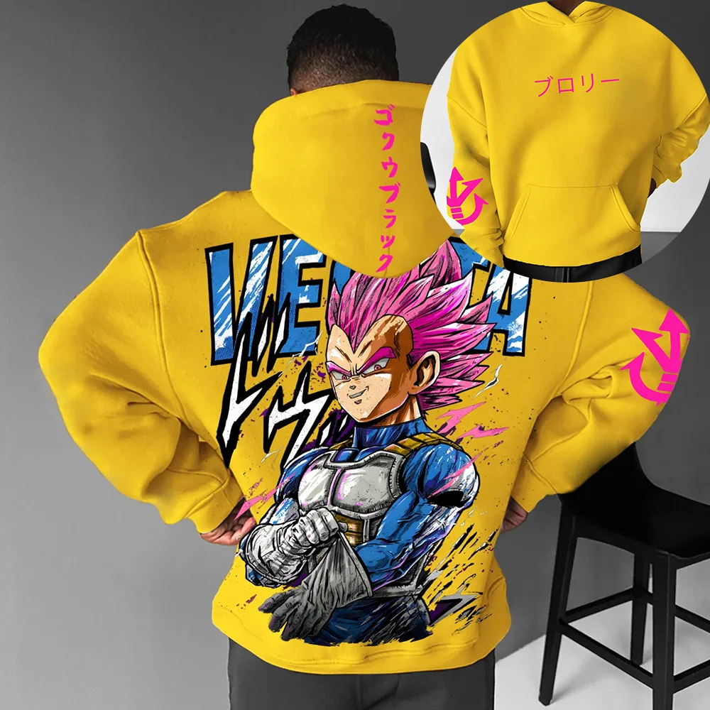 

Толстовка с принтом Dragon Ball — мягкость эластичного хлопка, уютная дышащая, уникальный дизайн, капюшон для защиты, повседневная одежда