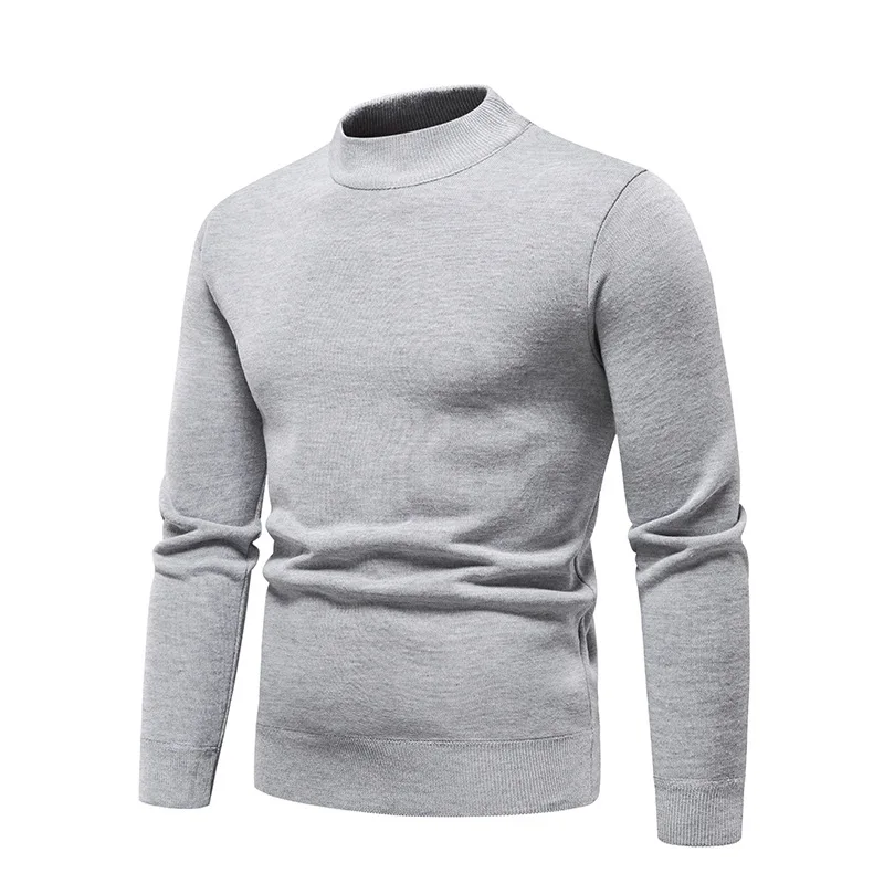 Maglione con o-collo in tinta unita sottile Top da uomo Autunno Inverno Abbigliamento caldo per maglieria Camicia classica con fondo spesso per uomo MY922