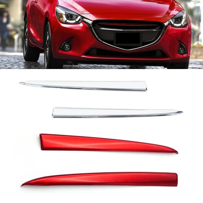 Car Front Grille Grill Cover Trim Molding For Mazda 2 Demio 2015 2016 2017 DJ DL Mazda2 Hatchback Sedan Styling Car Accessories