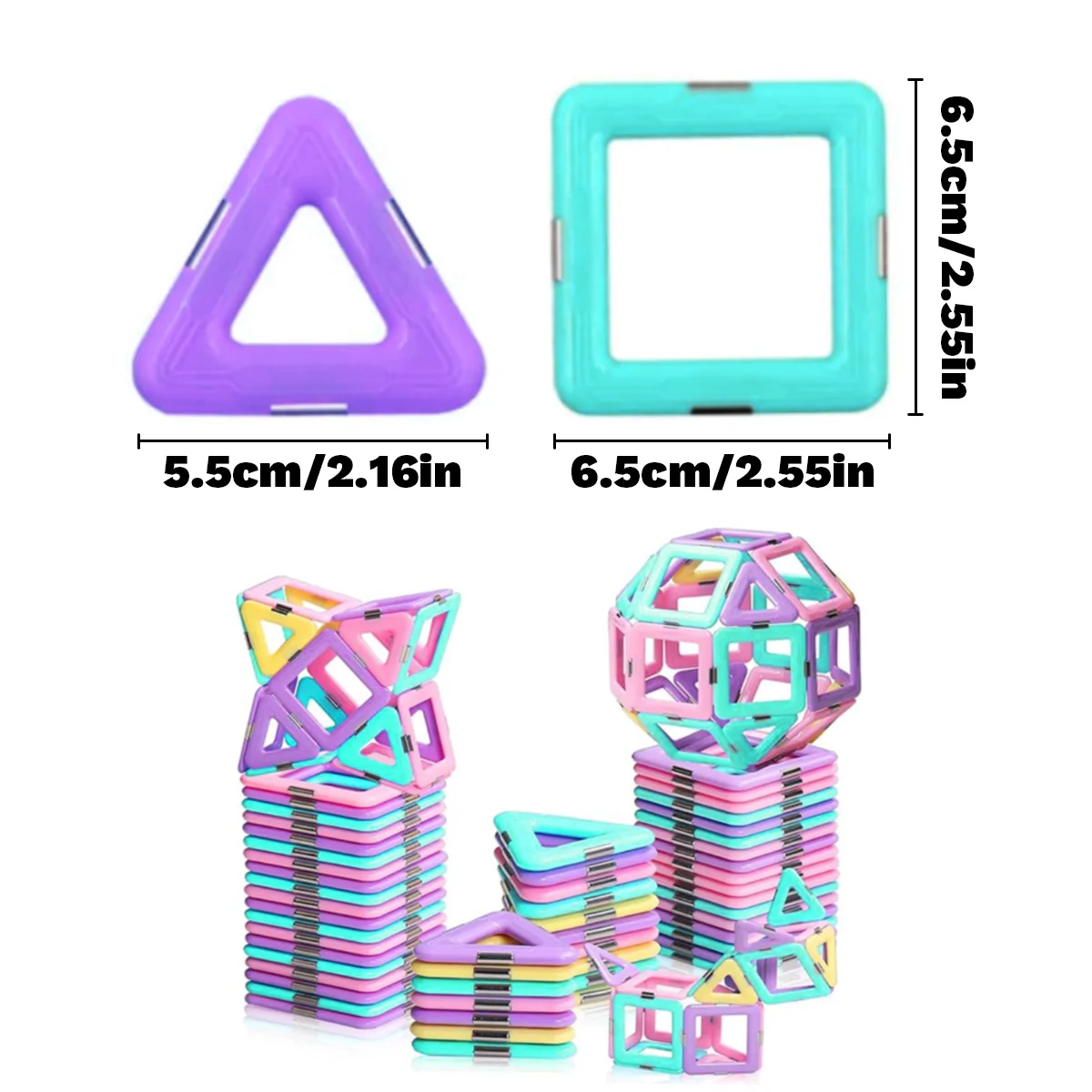 Zestaw klocków magnetycznych |   Zabawki edukacyjne STEM dla dzieci, magnetyczne klocki w kształcie makaroników, kreatywne i edukacyjne zabawki konstrukcyjne, prezenty urodzinowe.