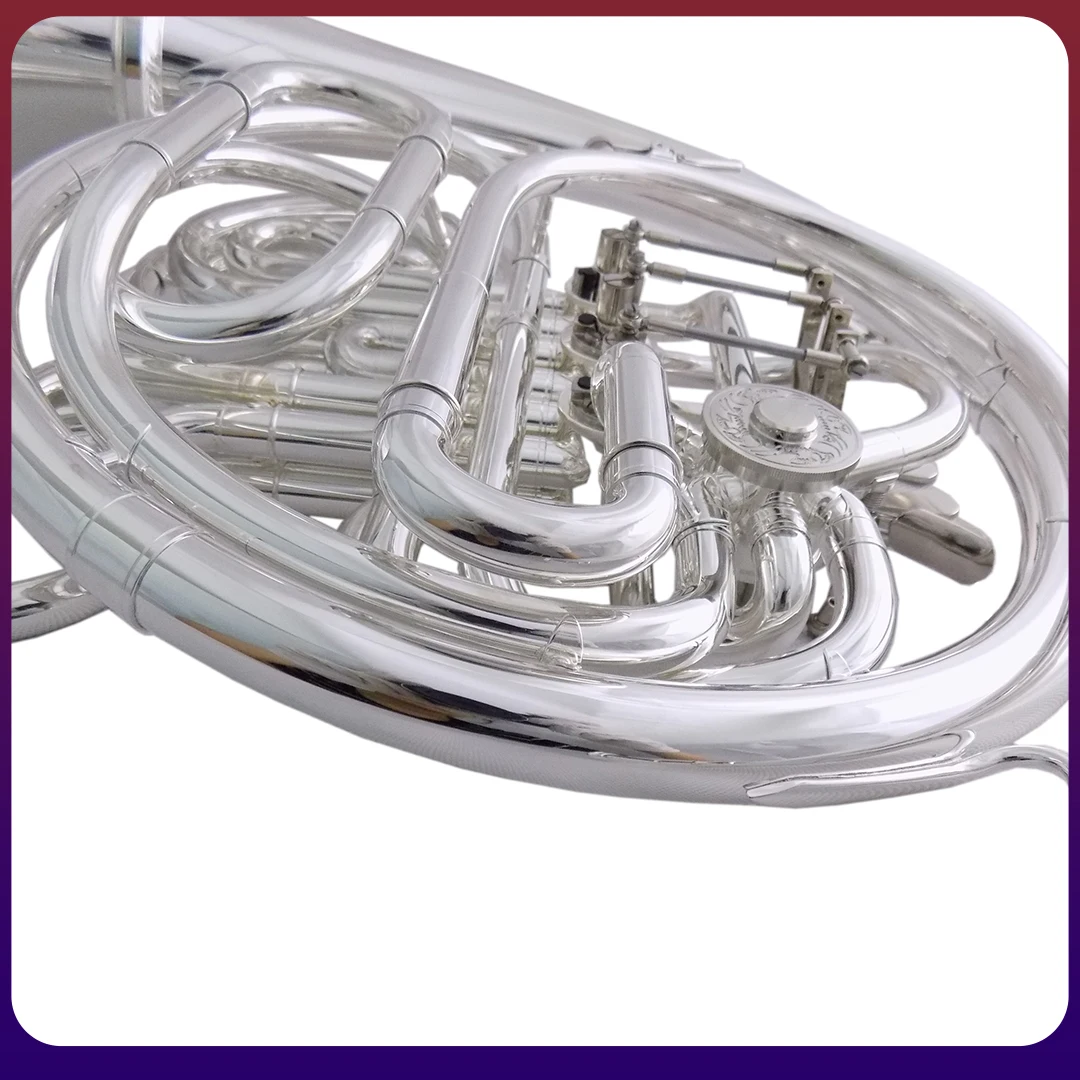 F/Bb Double French Horn Musical Instruments Divided Bell Silver Plated with Case Mouthpiece