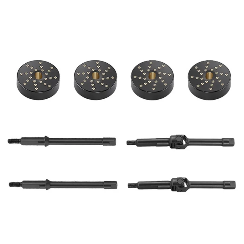 Front and Rear +4mm Extended Drive Shaft with Brass Counterweight for Axial SCX30 1/30 RC Crawler Car Upgrade Parts Accessories