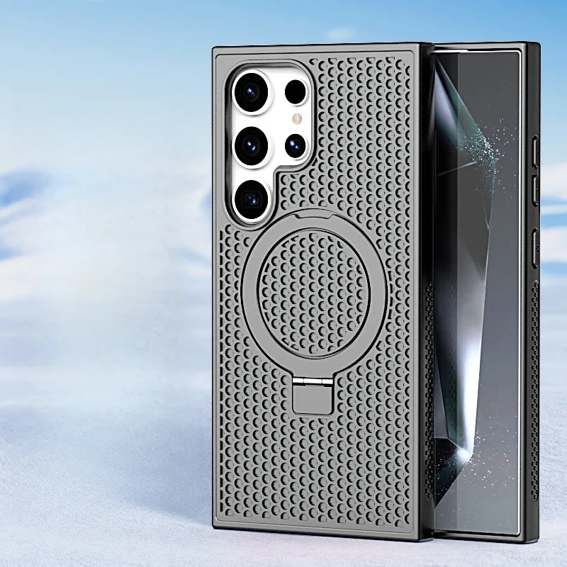 Honeycomb Cooling Compatible Case Magnetic Holder Shockproof FE Protective Cover For Samsung S24 Phone