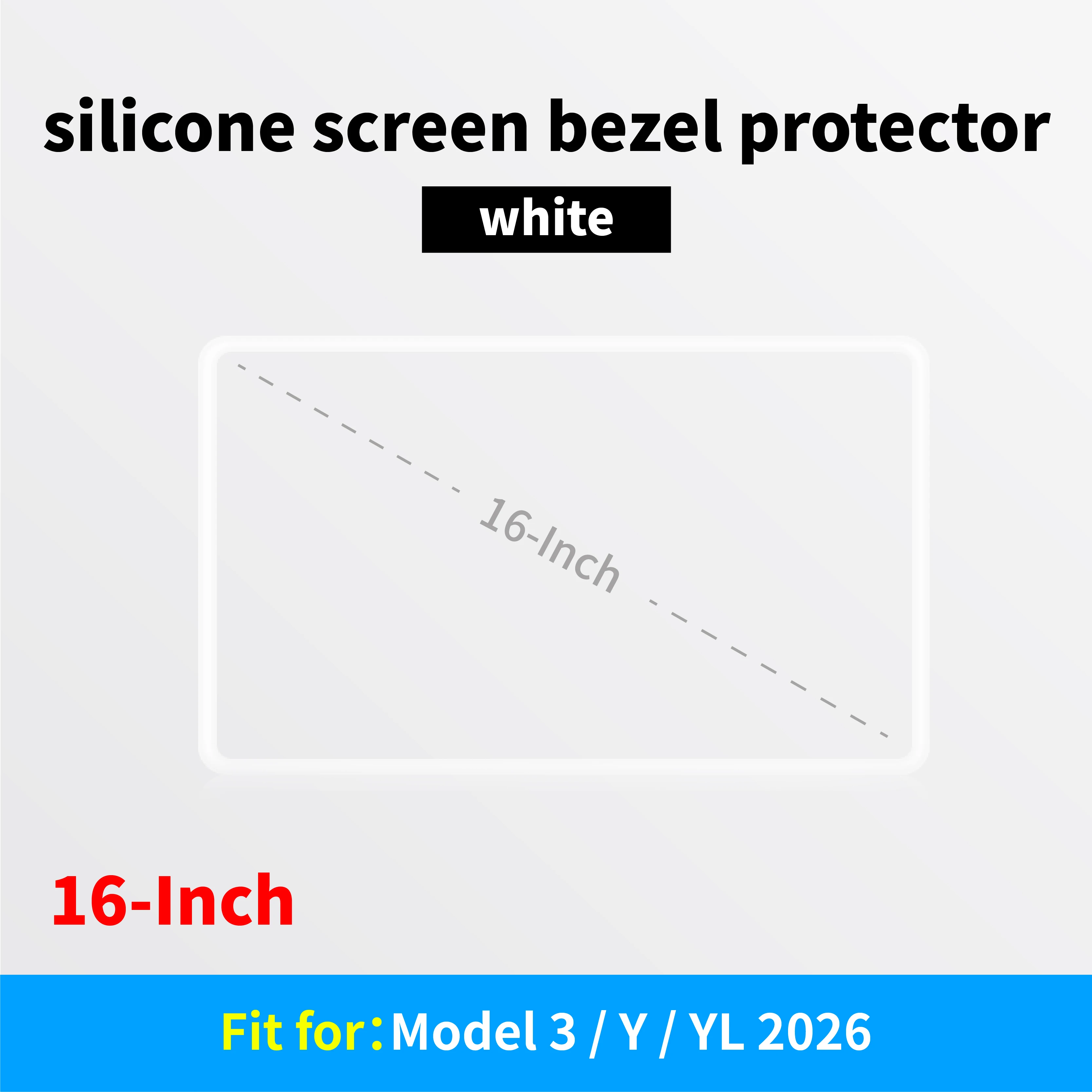 Silicone Screen Bezel Protector for Tesla Model 3/Y