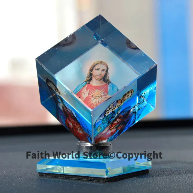 Special Offer BEST gift Catholicism Christianity Holy Mary Mother of God Jesus Christ 3D Crystal Magic cube decoration statue