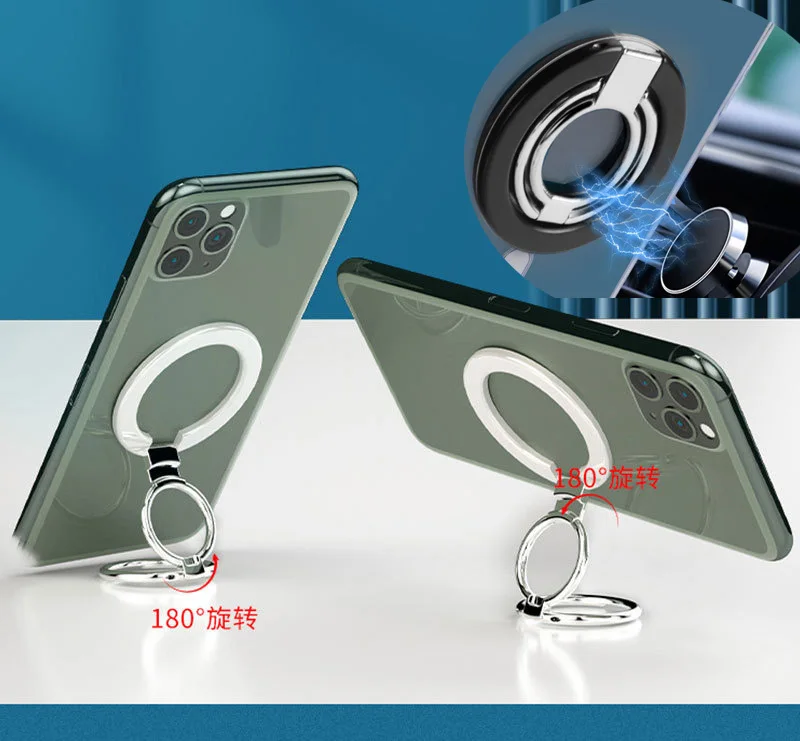 

Magnetic Cell Phone Ring Holder Compatible For IPhone 15 13 14 Pro Max S24 MagSafe Removable Lift Stand Grip Kickstand