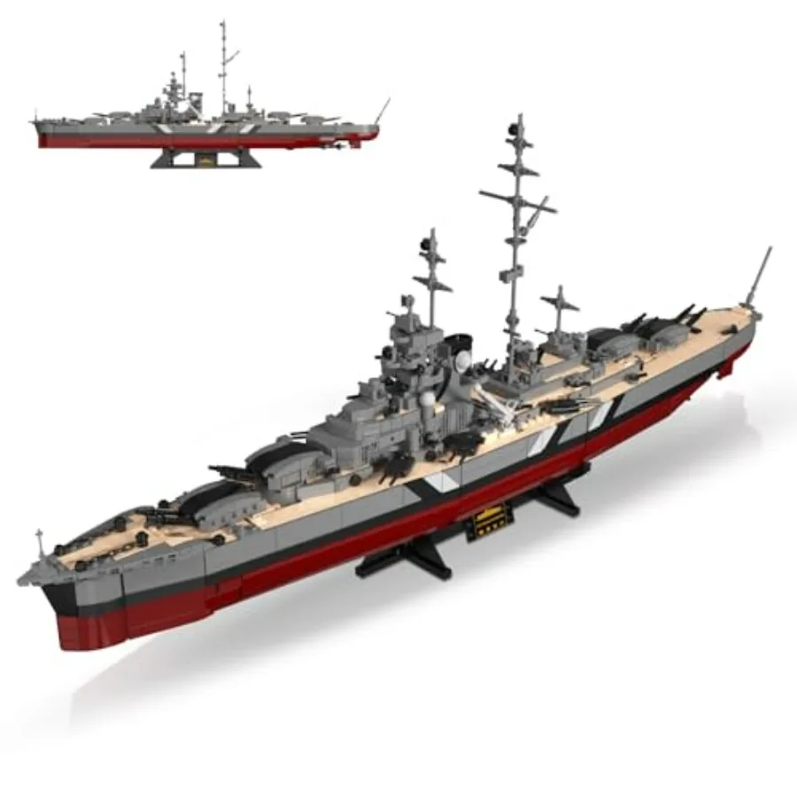 

Набор военных конструкторов для взрослых, 2535 деталей, модель немецкого линкора Бисмарк времен Второй мировой войны, 60015, набор строительных блоков для военных кораблей