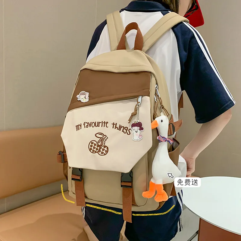 Schoolbag girl junior high school high school students large capacity bump color backpack primary school girls backpack