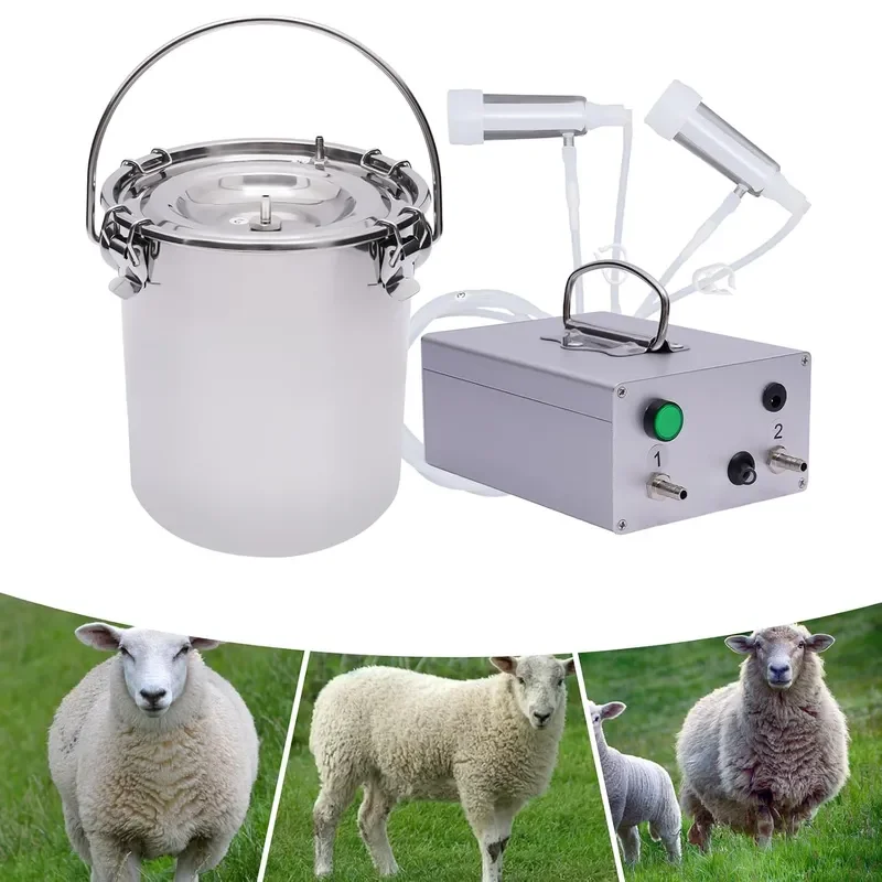 Electric Milking Machine 110V 5L7L Vacuum Pulsation Milking Machine with Single Stainless Steel Bucket Milking Machine