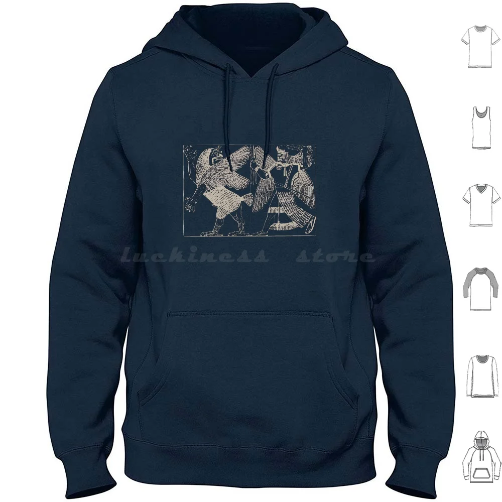 Assyrian Sumerian Mythology Enlil Marduk Tiamat Hoodies Long Sleeve Ancient Mythology Occult Assyrian Sumerian