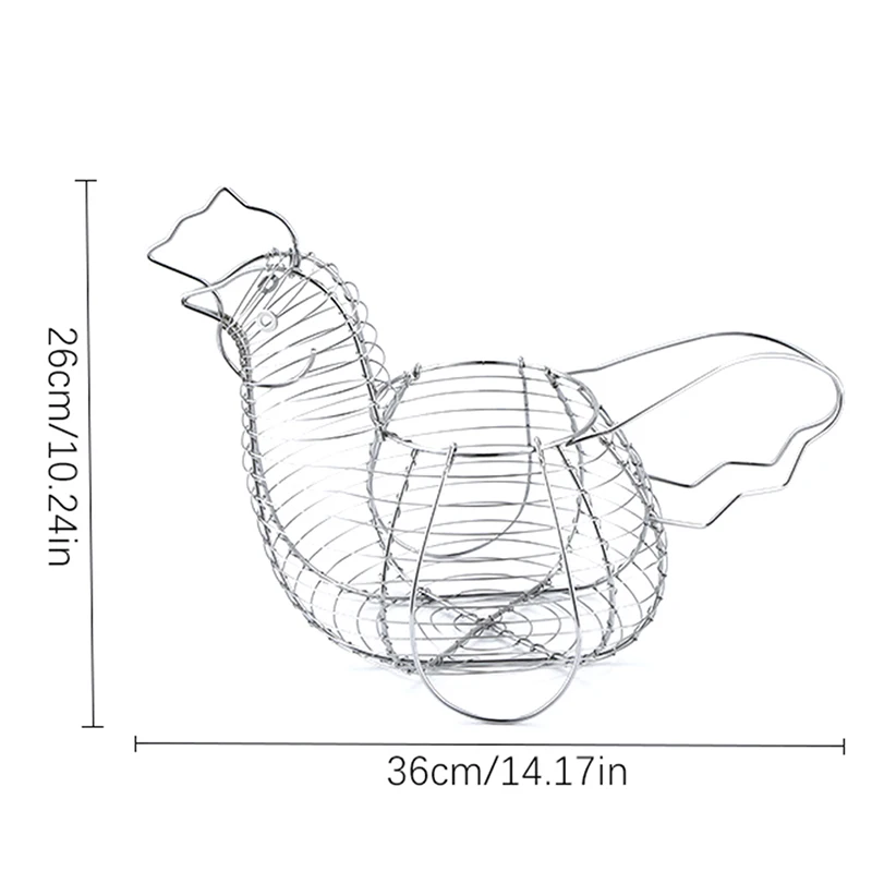 Egg Basket Wire Storage Chicken Holder Eggs Metal Fresh Baskets Gathering Container Shaped Kitchen Organizer Collecting