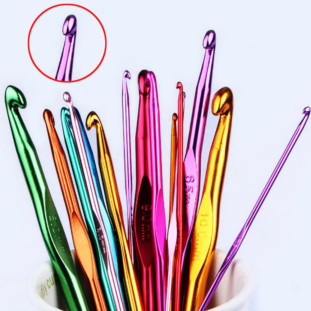 Metal Stainless Steel Crochet Hooks/Needles Alumina Knitting Hooks 2-10mm Yarn Sewing Accessories Tools DIY Craft Knit Needle