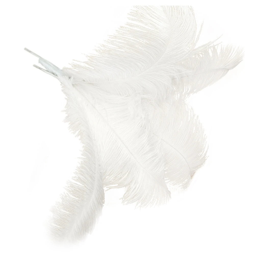 T69C 10 pcs Natural Ostrich Feathers Wedding Party Decoration White 45-50cm