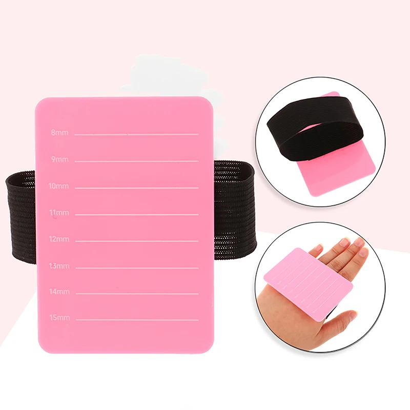 1pc Grafted Eyelash Show Board Eyelash Extension Hand Plate Lash Holder Eyelash Extension Pallet with Adjustable Wrist Strap