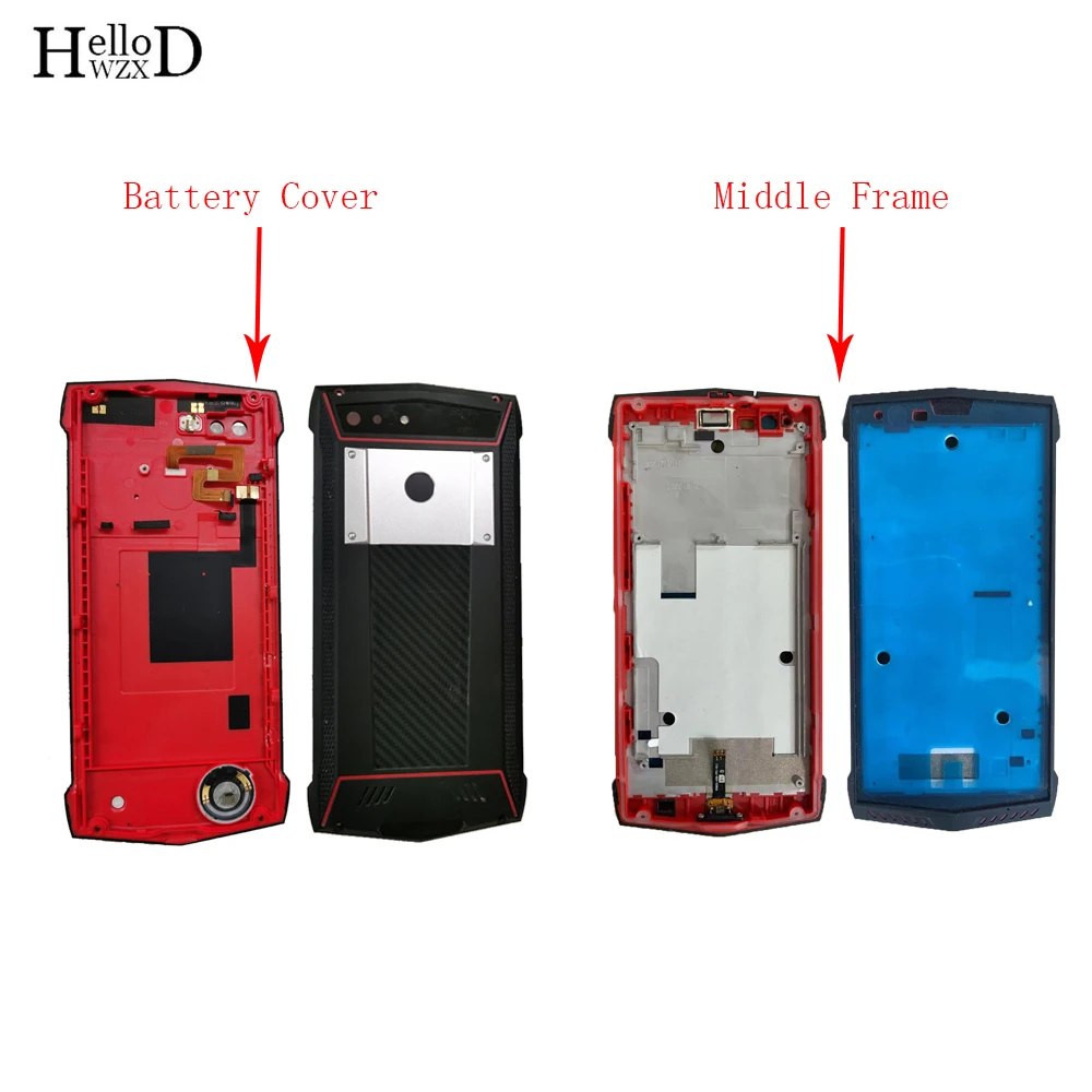 Mobile Back Cover For Poptel P60 Battery Cover Rear Glass Middle Frame For Poptel P60 Frame Housing Case Back Cover Parts