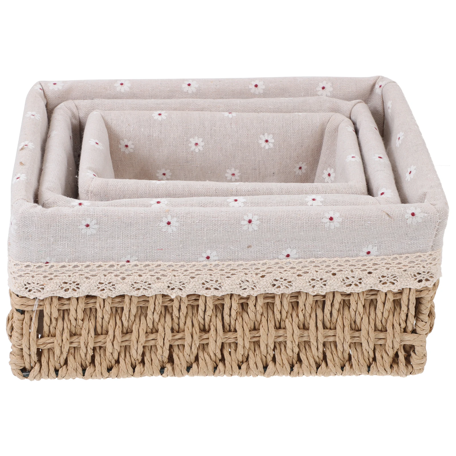 

3 Pcs Wicker Decorative Home Toy Boxes Multi Function Indoor Decorative Storage Baskets Baskets Storage Household