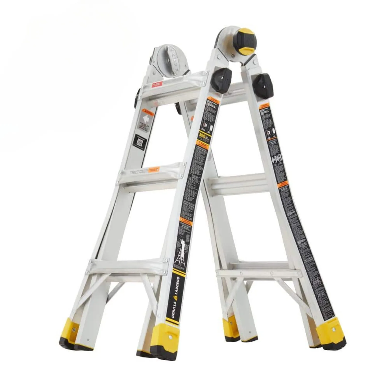 US 18 ft Reach MPXA Aluminum Multi-Position Ladder with Tool Hangers, 300 lbs Load Capacity