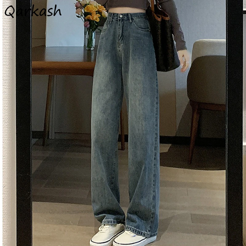 

Wide Leg Jeans Women Loose High Waist Streetwear Vintage Spring New Arrival Fashion Ins All-match Casual Teens Ulzzang Female BF