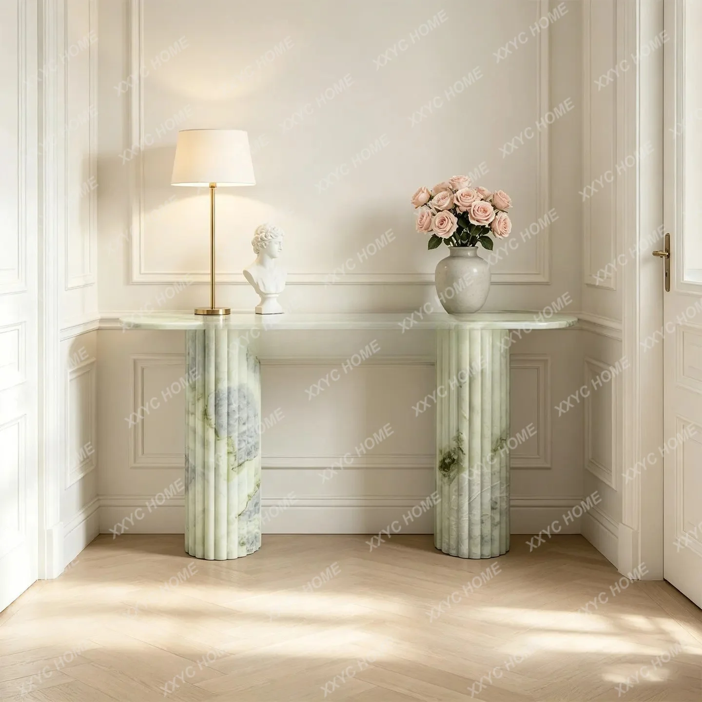light luxury high-grade natural marble entrance desk Creative villa corridor aisle entrance desk