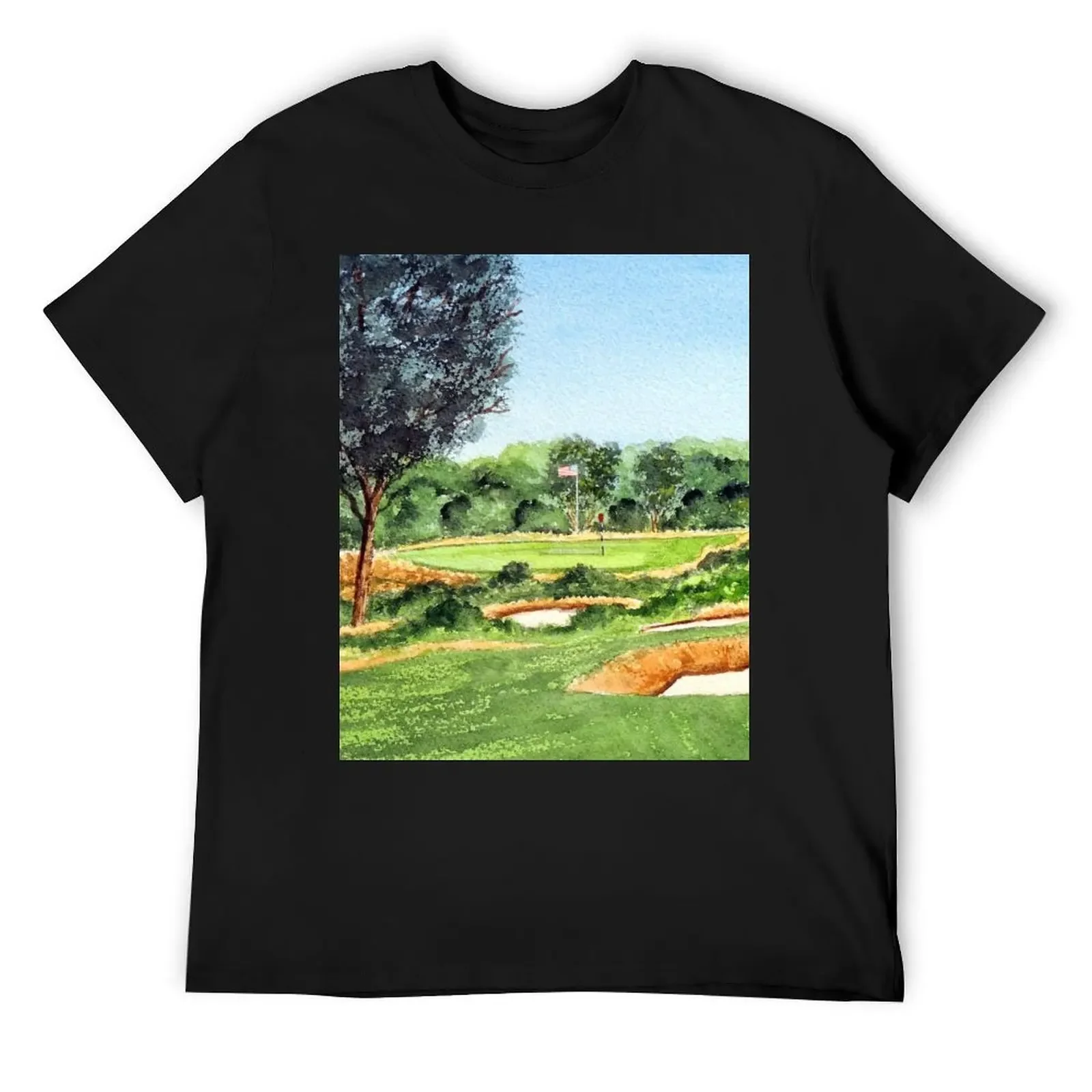 Merion Golf Course 16th Hole T-Shirt Blouse man clothes mens t shirts pack