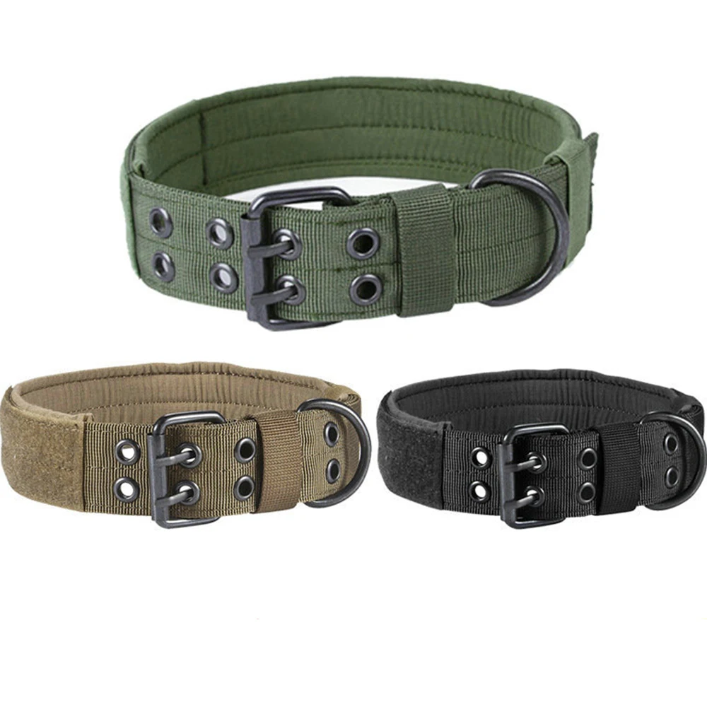 Multi Functional 5-hole Adjustable Tactical Camouflage Dog Collar Pet Outdoor Training Wear-resistant And Durable Dog Collar