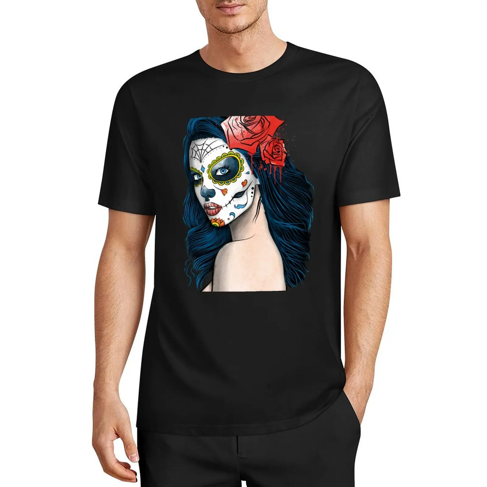 La Calavera Catrina T-Shirt korean fashion cheap stuff Blouse shirts graphic tee plain black t shirts men