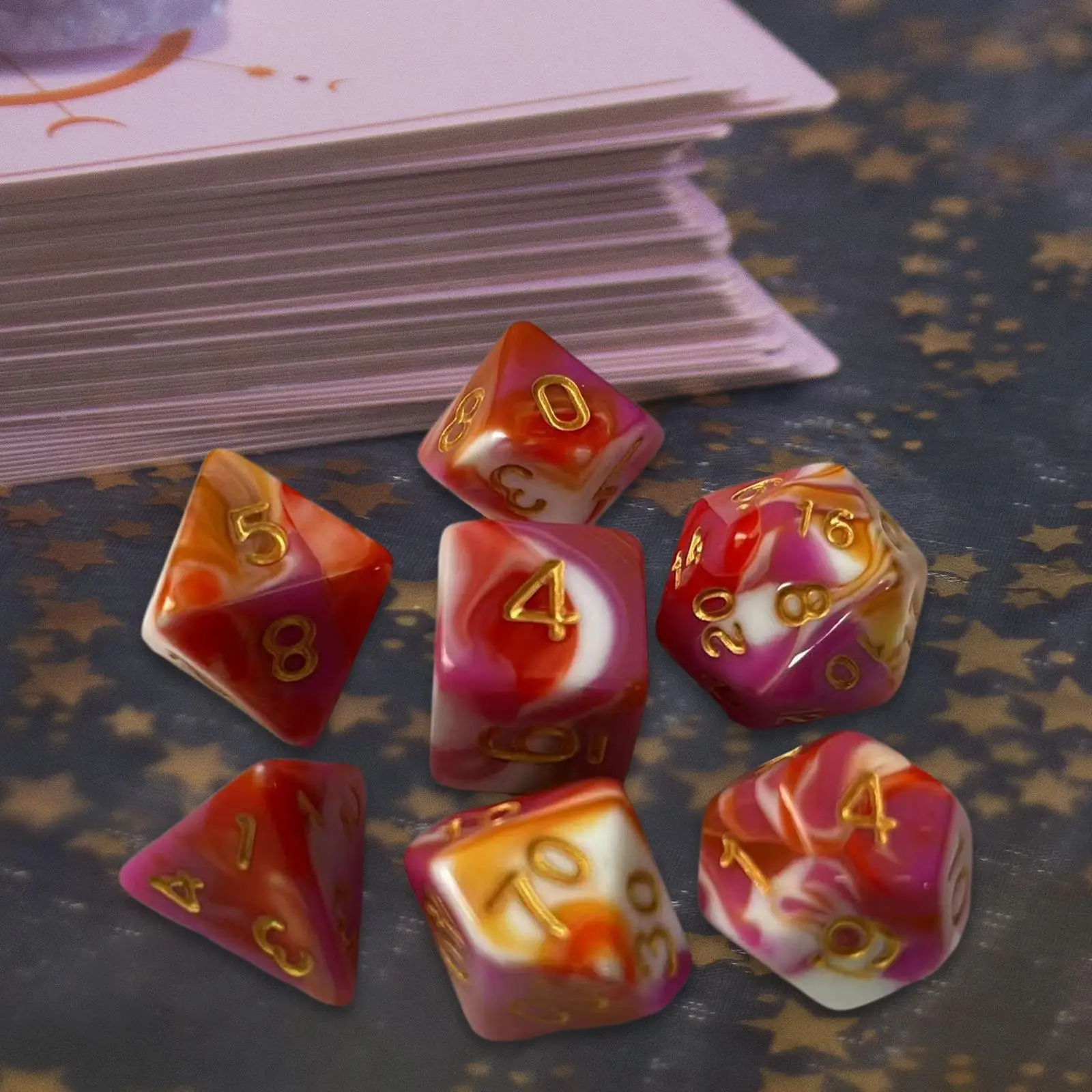 多面体ゲームダイス ロールプレイボードゲームパーティー用の滑らかなアクリル多面体ダイスセット