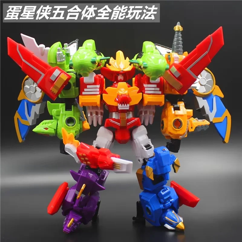 

In Stock Egg Star Five-In-One Toy Set Egg Boy King Kong Magnetic Mecha Robot Birthday Gift Assembly Model Deformation Toys