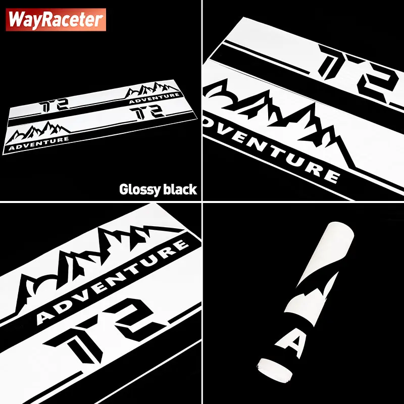 2 Pcs Door Side Stripes Sticker Off Road Mountain Adventure Carbon Fiber Vinyl Decal For Chery Jetour Traveller & T2 2023 2024