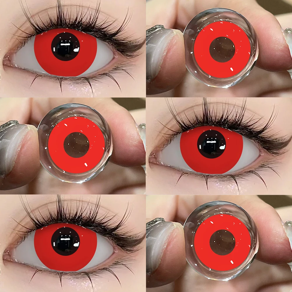 UYAAI Cosplay Kontaktlinsen Make-up Farbige Schüler Kosmetik Schönheit Rote Linsen Frau Cosplay Rosa Schüler Halloween Farbkontakte – Detail 15