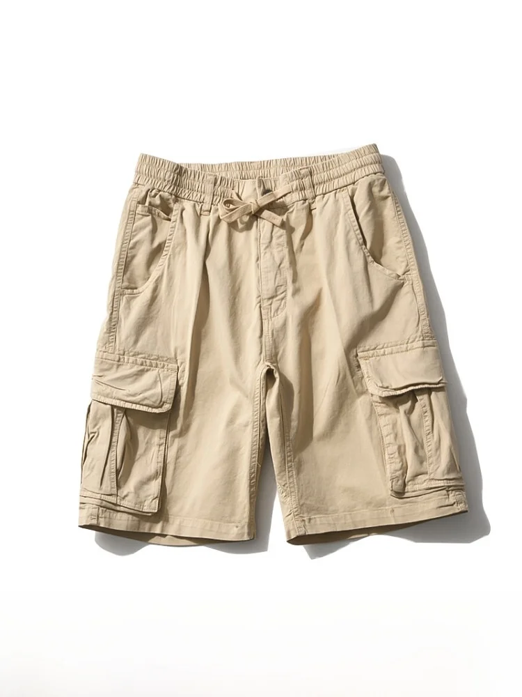 American Style Khaki Retro Washed Summer Men's Multi-Pocket Fashion Casual Versatile Workwear Shorts Trendy Loose Fit Shorts