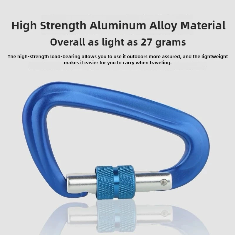 Description Picture 4 of item12KN outdoor climbing buckle 7075D type climbing buckle tent hammock accessories backpack anti loss safety buckle