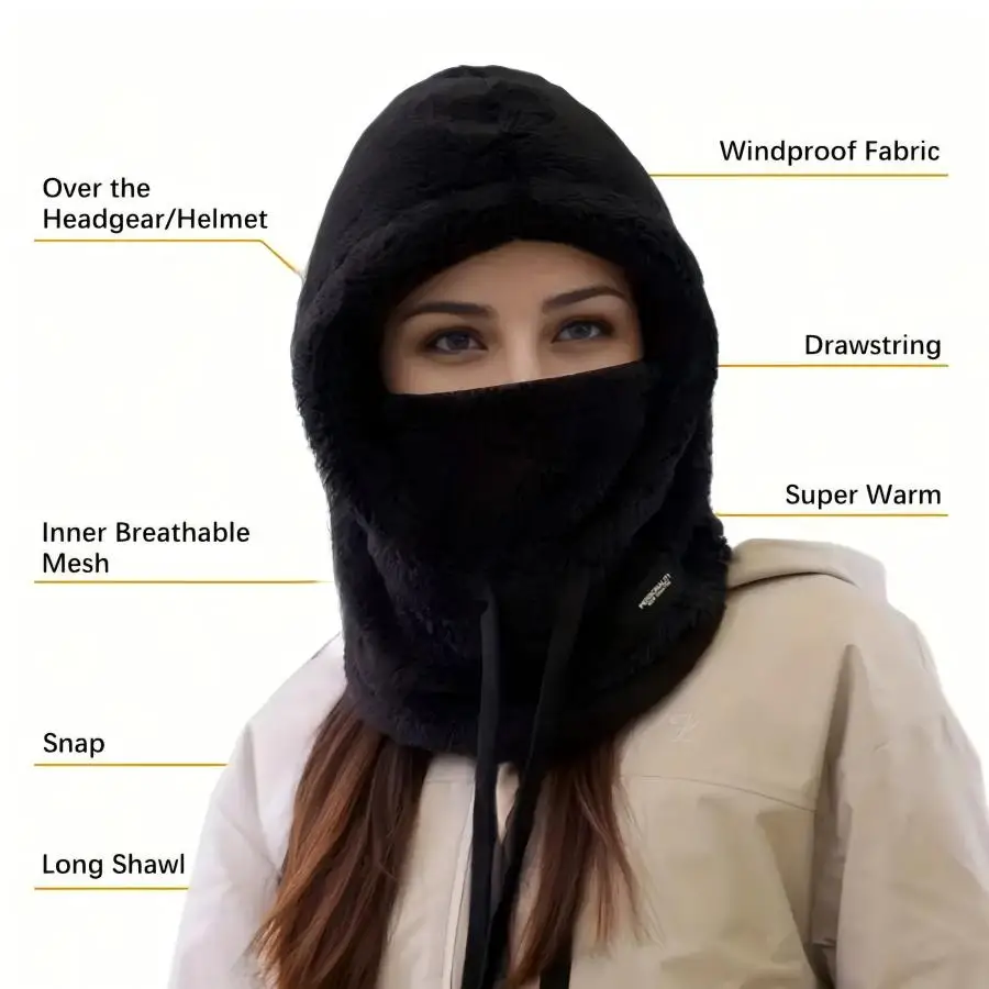 1/2pcs Winter Warm Balaclava Thermal Windproof Ski Hood  display picture 1