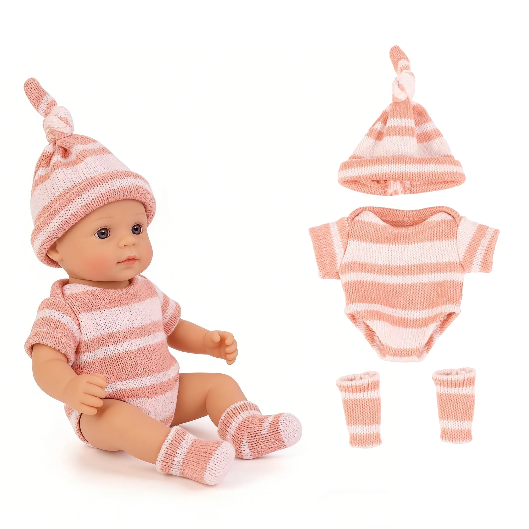ชุดตุ๊กตา Reborn ขนาด 20 ซม. 7 นิ้ว ชุดเสื้อผ้าตุ๊กตาทารก ชุดบอดี้สูทเด็กวัยหัดเดิน กางเกงชั้นในเด็ก ชุดตุ๊กตาขนนุ่ม ชุดกระต่าย ชุดเสื้อผ้า