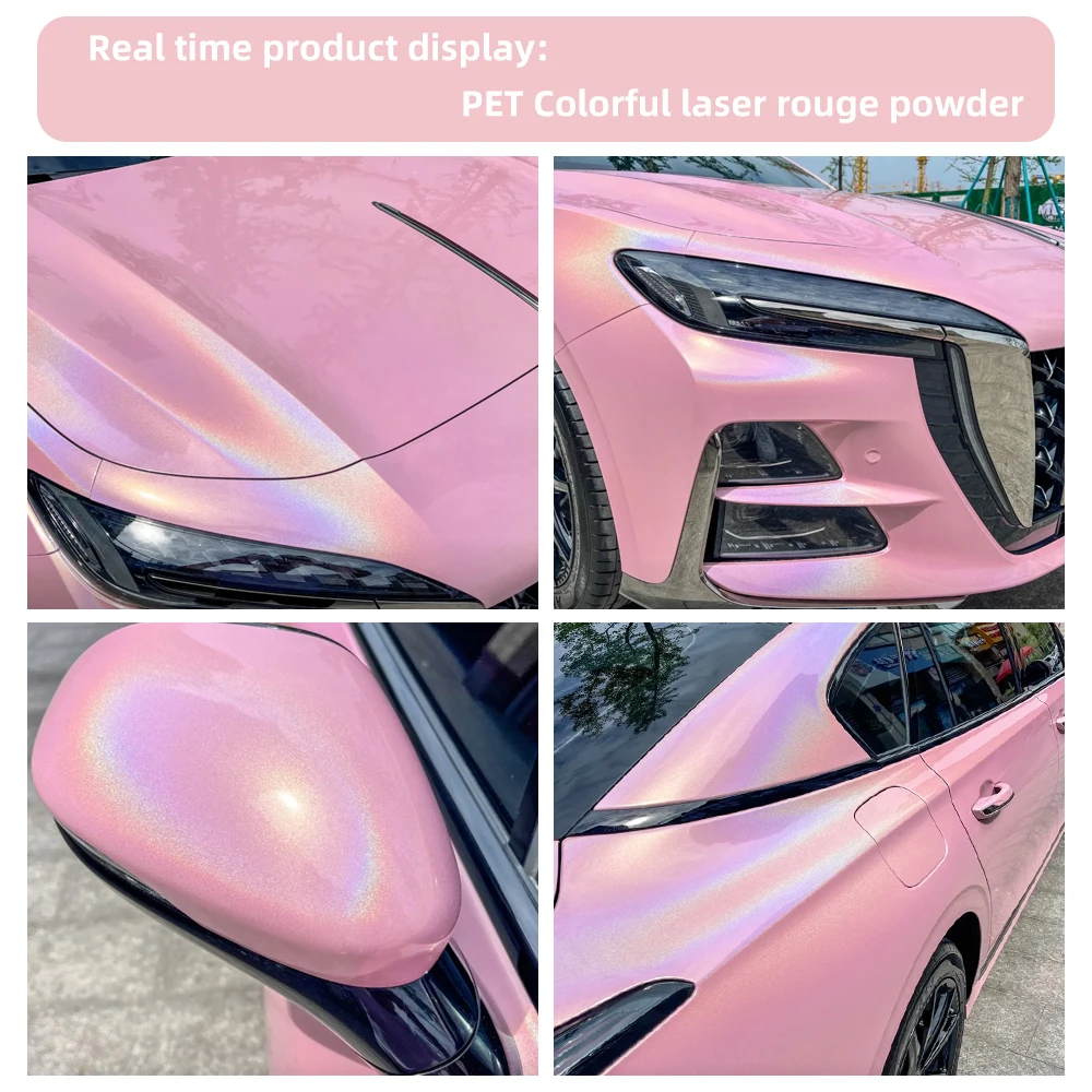 PET Colorful Laser Sakura Pink Car Wrap Vinyl Film Air Release Anti-Scratch Bubble Free Full Body Sticker - view 4